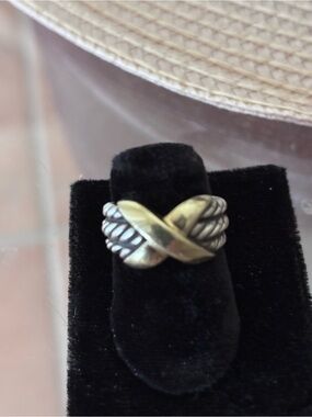 David Yurman Triple Cable X Ring Size 6